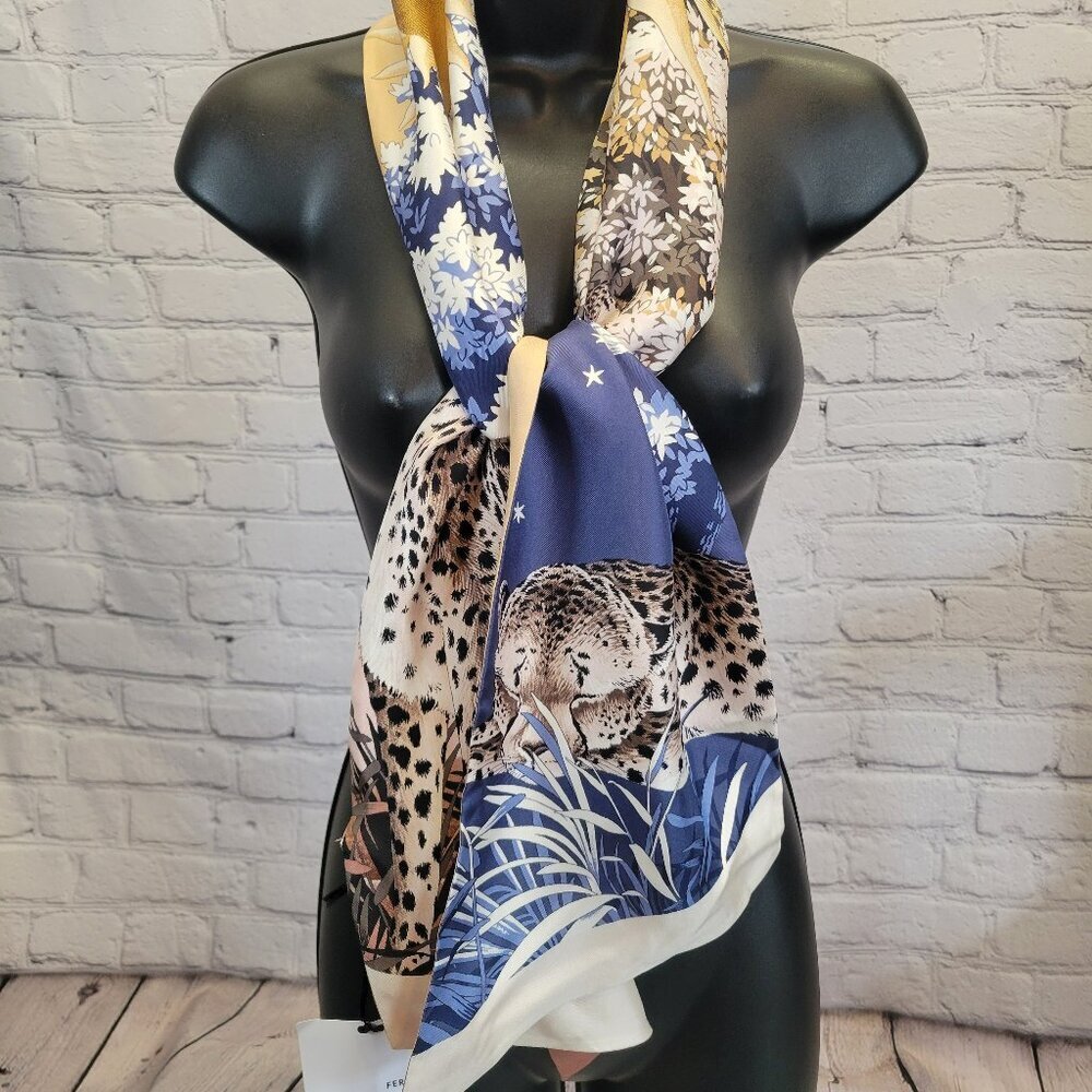 Ferragamo Day & Night Print Silk Bandeau
